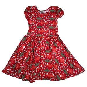Dot Dot Smile Red Holiday Truck Trees Christmas Cap Dress NWT LLR Rare Size 5/6